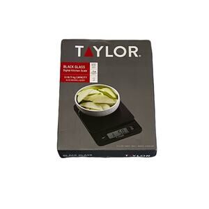 Taylor Digital Kitchen Glass Top 11lb Food Scale Black